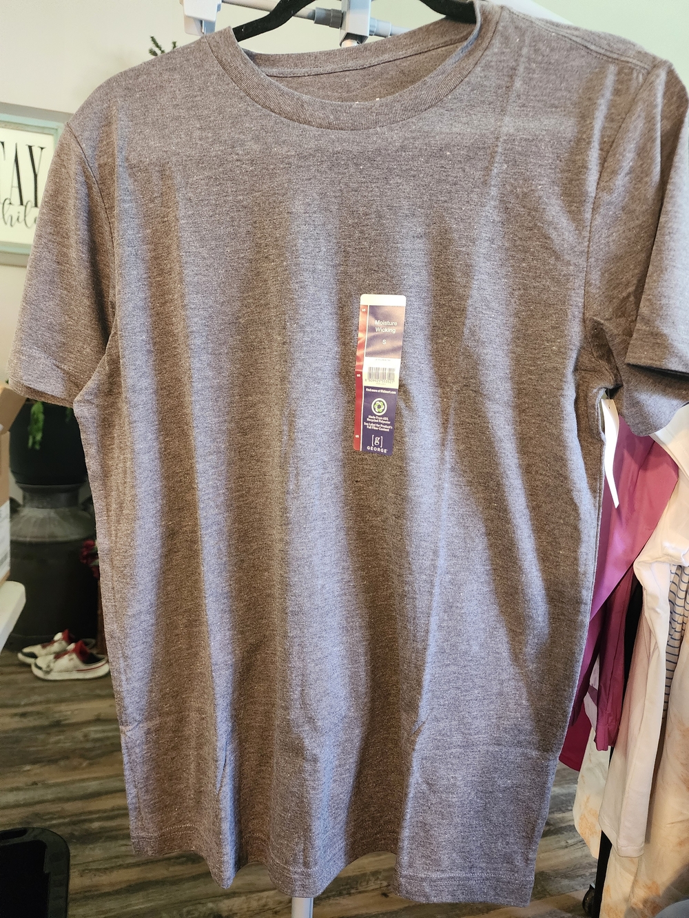 George Men's Heather Gray Short Sleeve Crewneck Tee